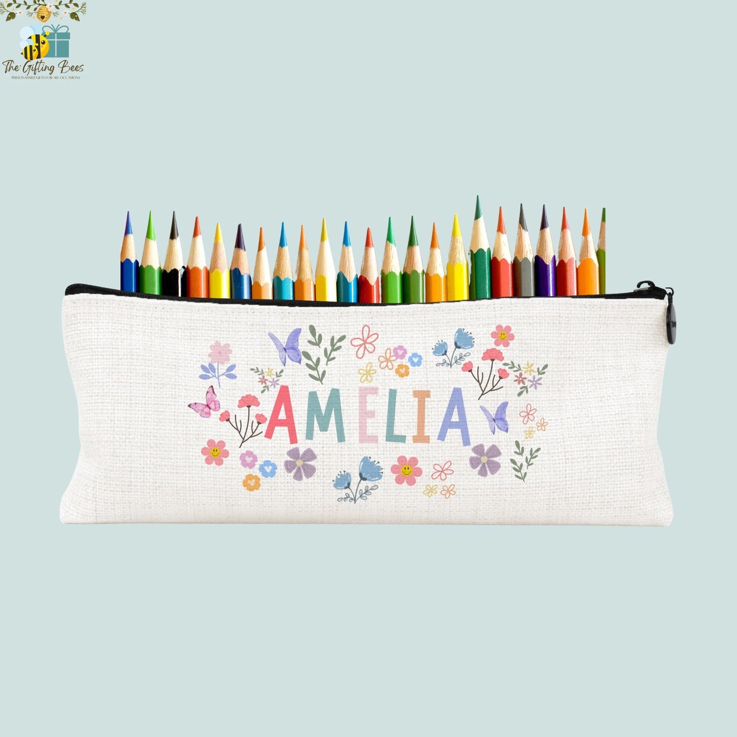 PERSONALISED GIRLS FLORAL Pencil Case